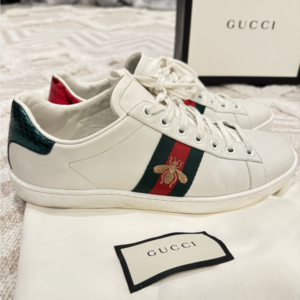 Gucci Ace Bee White Sneakers Woman’s size 37.5